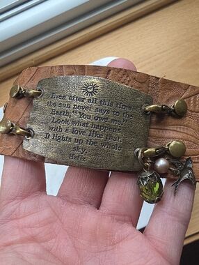 Lenny & Eva engraved leather cuff bracelet